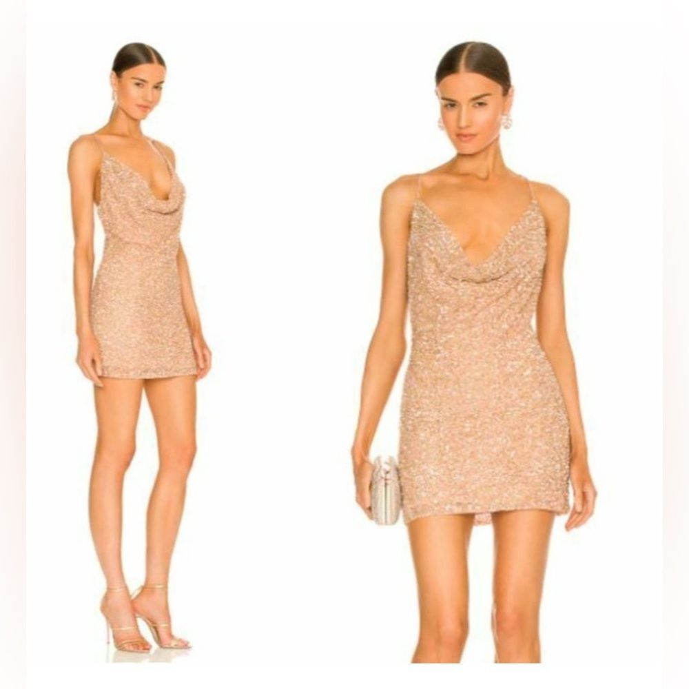 RETROFETE X REVOLVE MICH SEQUIN WOMEN'S DRESS NUDE L - Picture 5 of 16